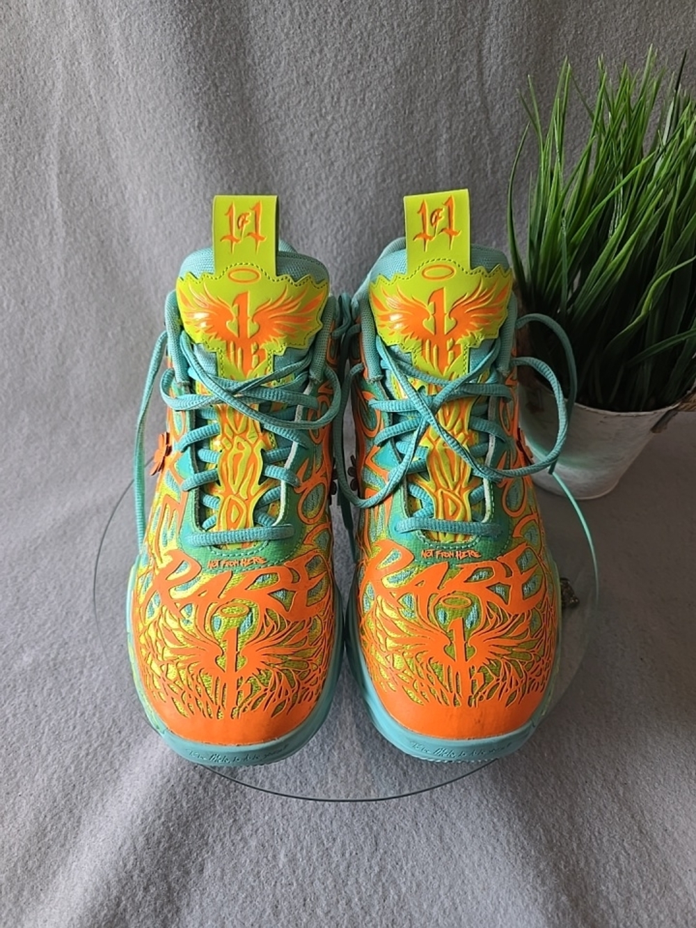 Puma Men's Turquoise & Orange Graphic Athletic Shoes LaMelo Scooby-Doo Size 9